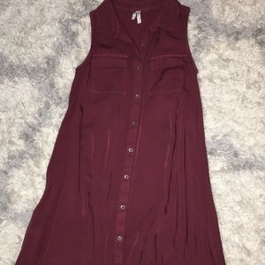Burgundy Button down Dress
